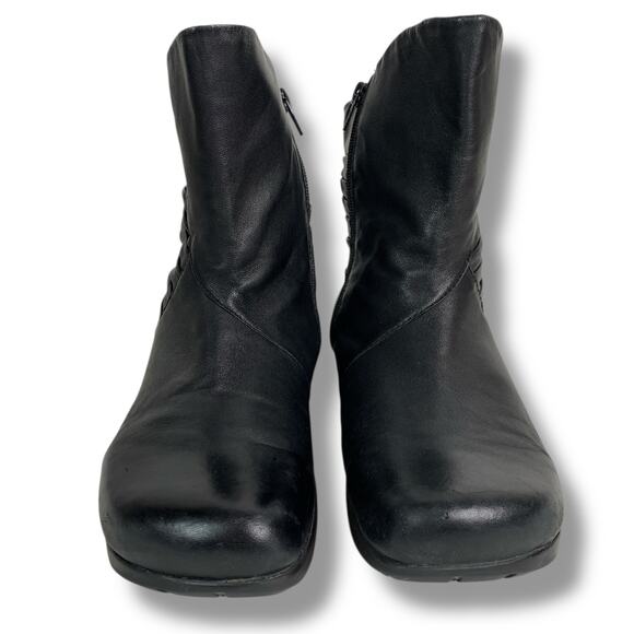 Kalso Earth Boots Black Leather Womens Size 8.5 Ankle Bootie "Moonbeam" - Picture 9 of 9